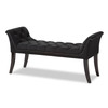 Baxton Studio Chandelle Luxe Black Velvet Upholstered Bench 146-8346